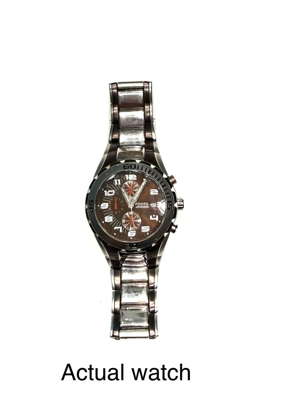 Fossil Blue CH-2469 Men’s Chronograph Brown Dial Stainless Steel Watch 100M